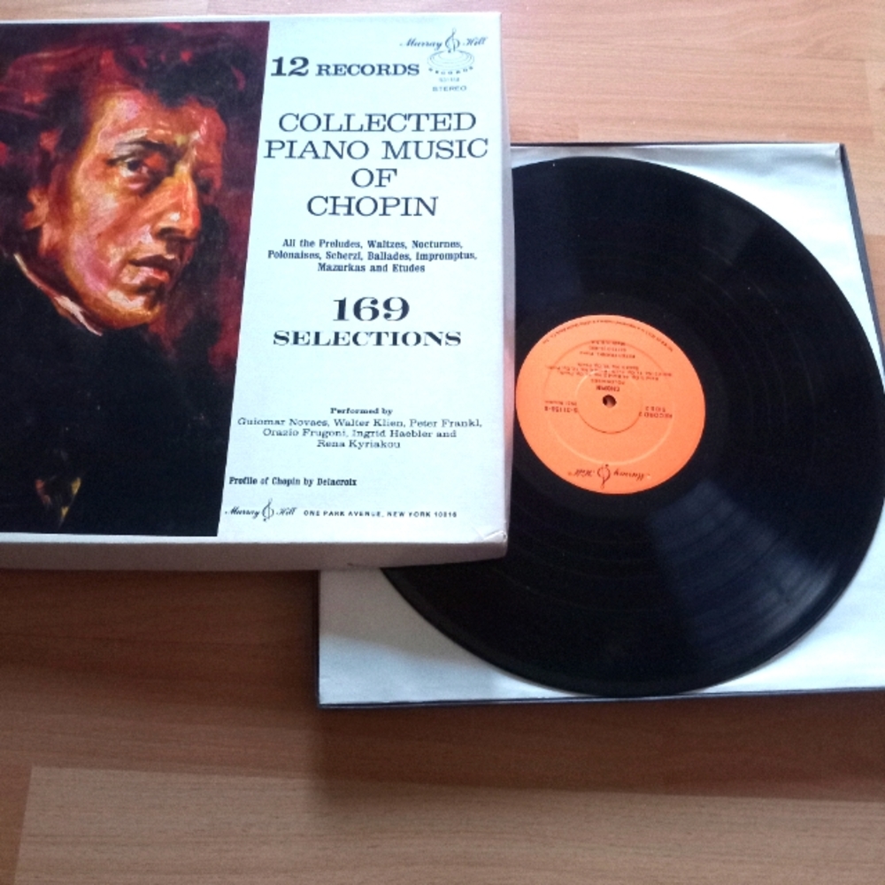 12 Record Set Collected Piano Music of  Chopin 169 Selection Vinyl